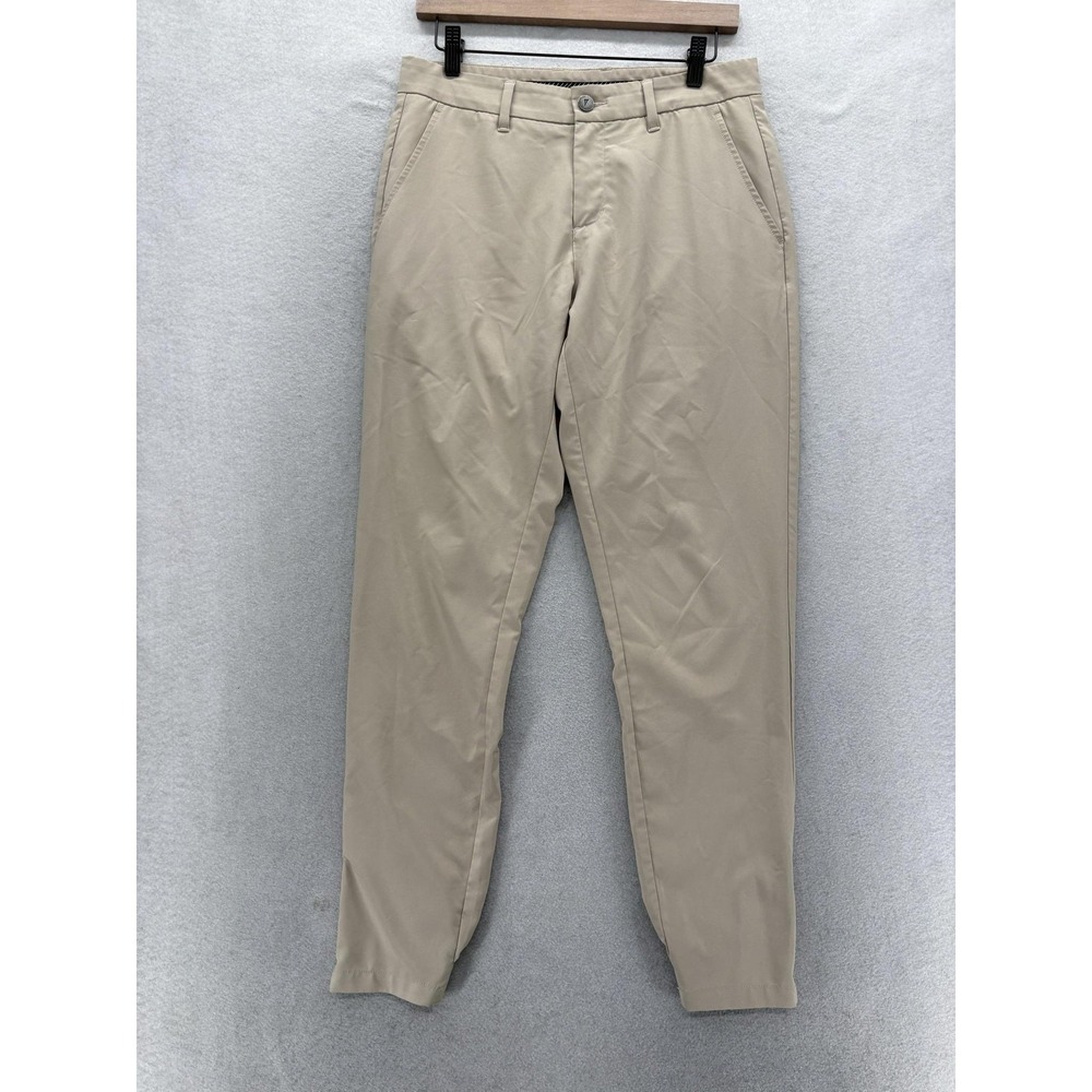 PRIMO Jogger Pants Mens 31 Beige Stretch Ankle Zip Cuffed Polyester Casual Golf